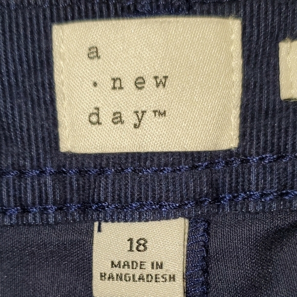 a new day corduroy blue pants Slim Size 18 NEW - Picture 9 of 12